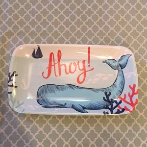 Ahoy Whale Ocean Serving Platter Melamine